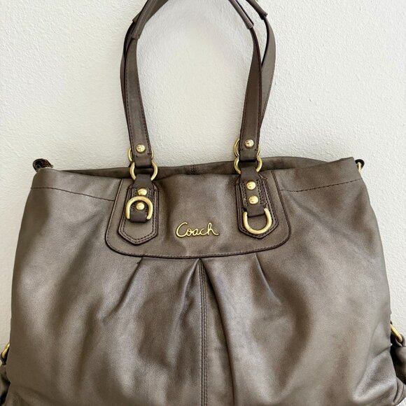 Coach - Ashley Metallic Leather Handbag - Picture 3 of 10